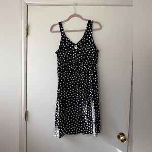 Old Navy Black & White Polka Dot Midi Dress
